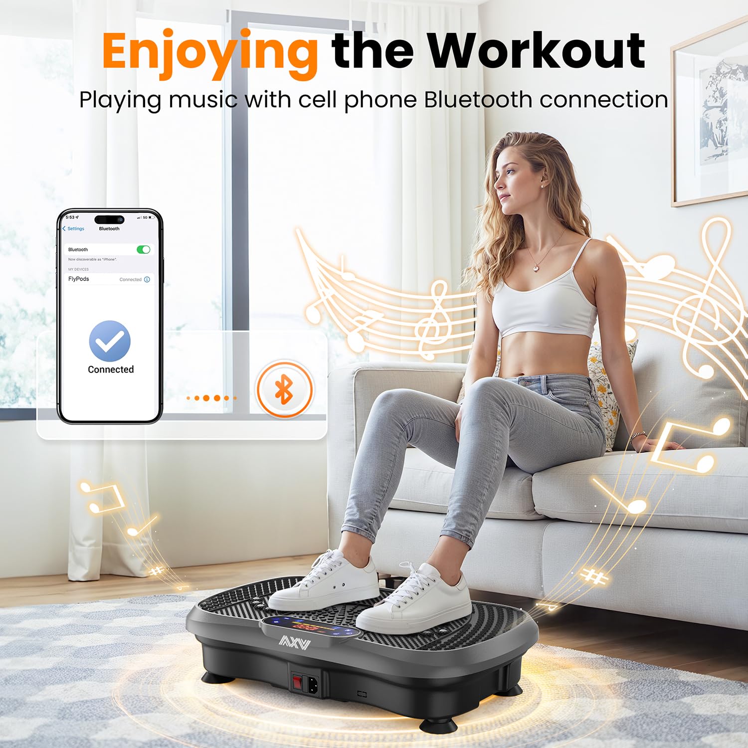AXV remote control in hand for convenient hands-free intensity adjustments
