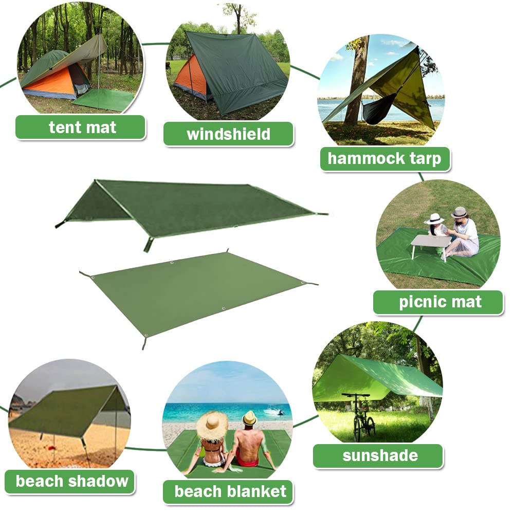AYAMAYA footprint in campsite scene showing versatile use and gear protection