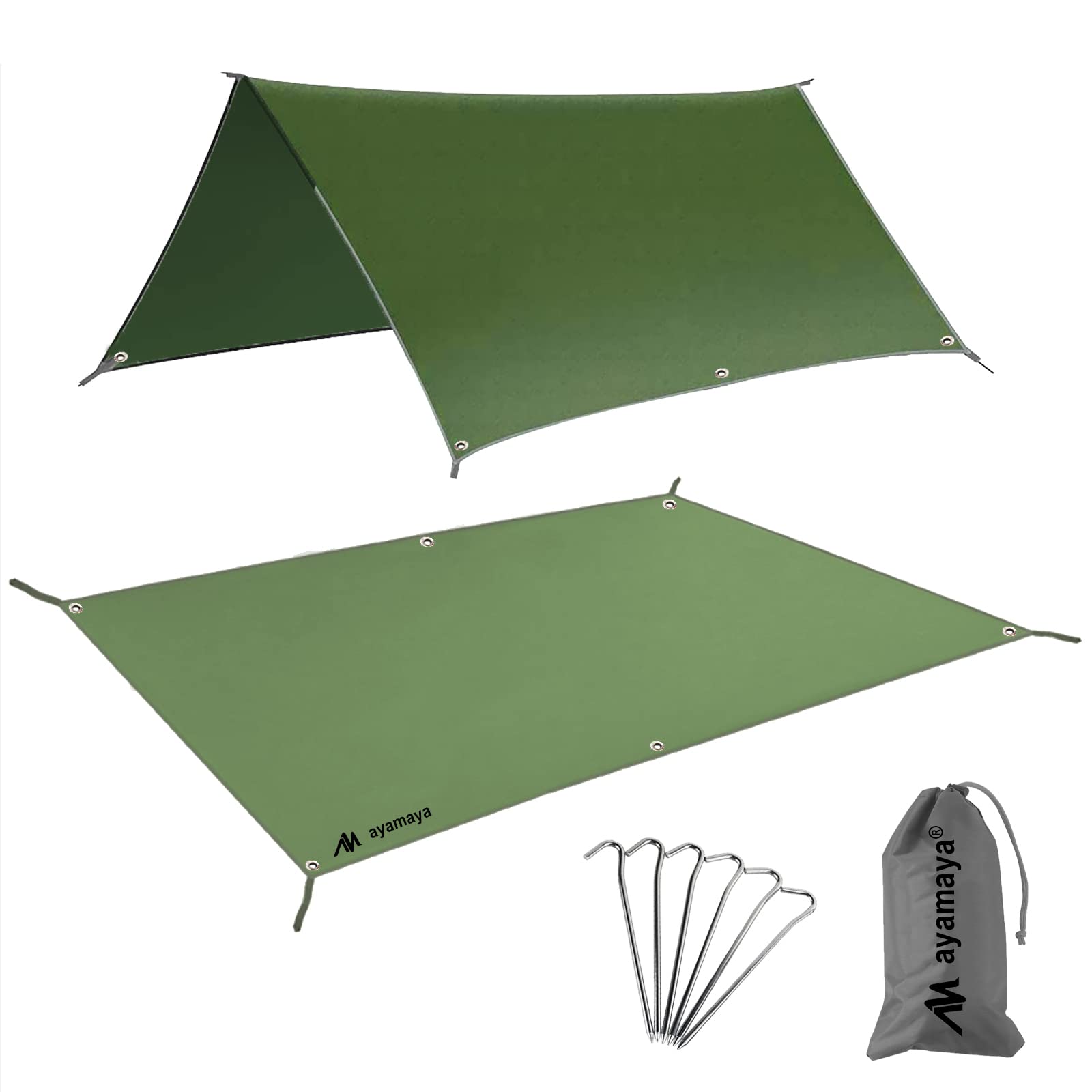 AYAMAYA front view of 13x9 ft footprint showing size and packing benefit