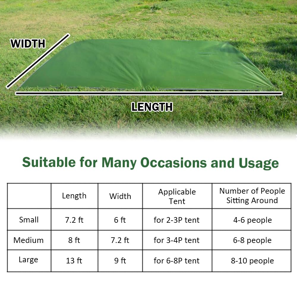 AYAMAYA full-size groundsheet laid flat demonstrating complete tent coverage
