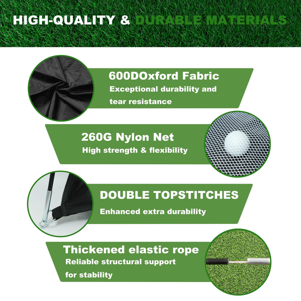 Azaeahom tri-turf mat detail replicating fairway, rough, and tee surfaces