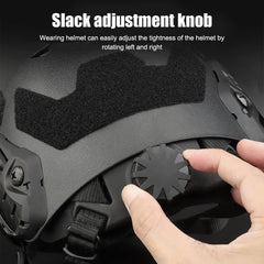 AZB screw and nut connection mounted to helmet for reliable attachment