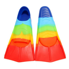 Azuunye front view packaging showing youth short-blade fins and clear sizing benefit