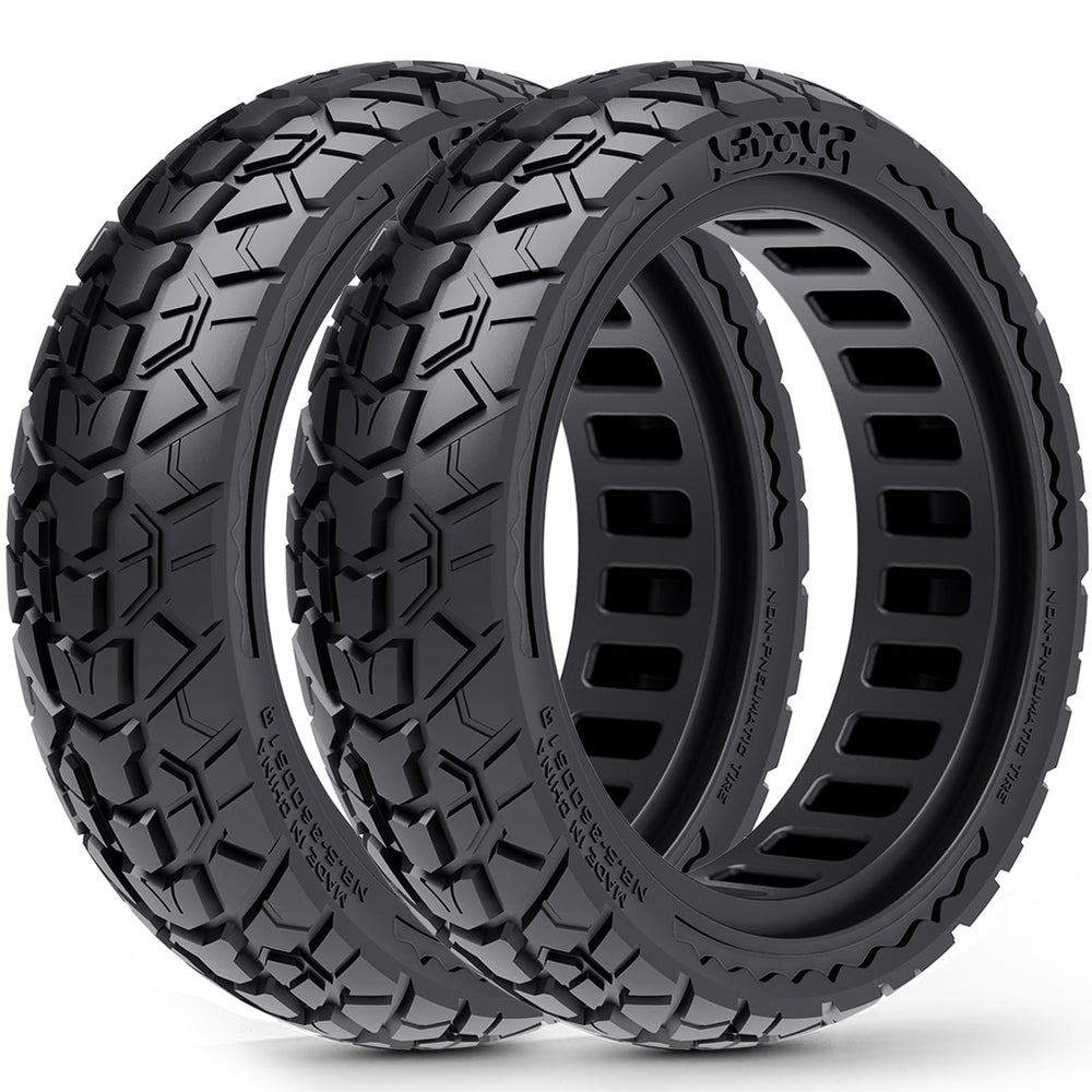 BABEJIA front packaging view showing two black solid scooter tires, durable and ready