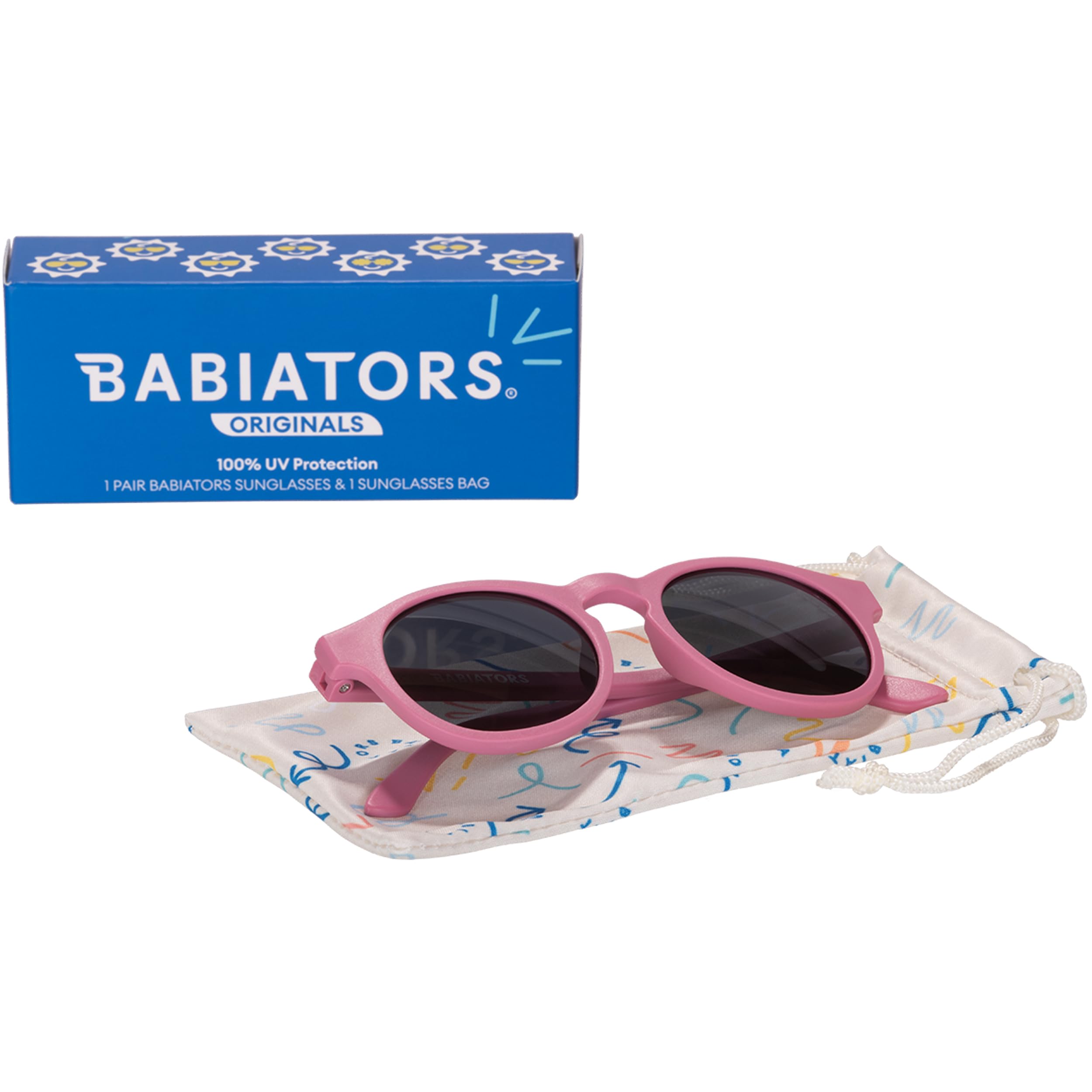 Babiators flexible rubber frame bent to show durability and bend-resistance benefit