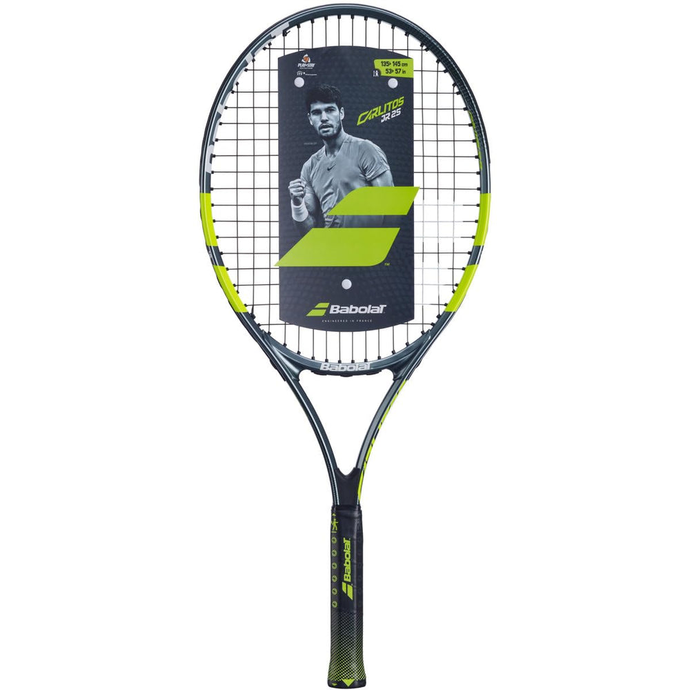 Babolat Carlitos grip close-up highlighting Memo/Improver grip for correct hand placement
