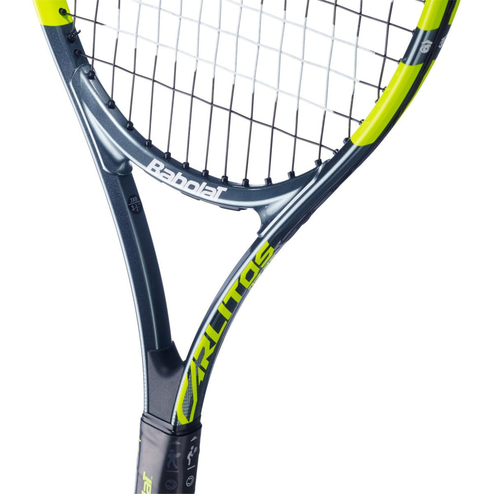 Babolat Carlitos boxed packaging and label highlighting prestrung convenience benefits