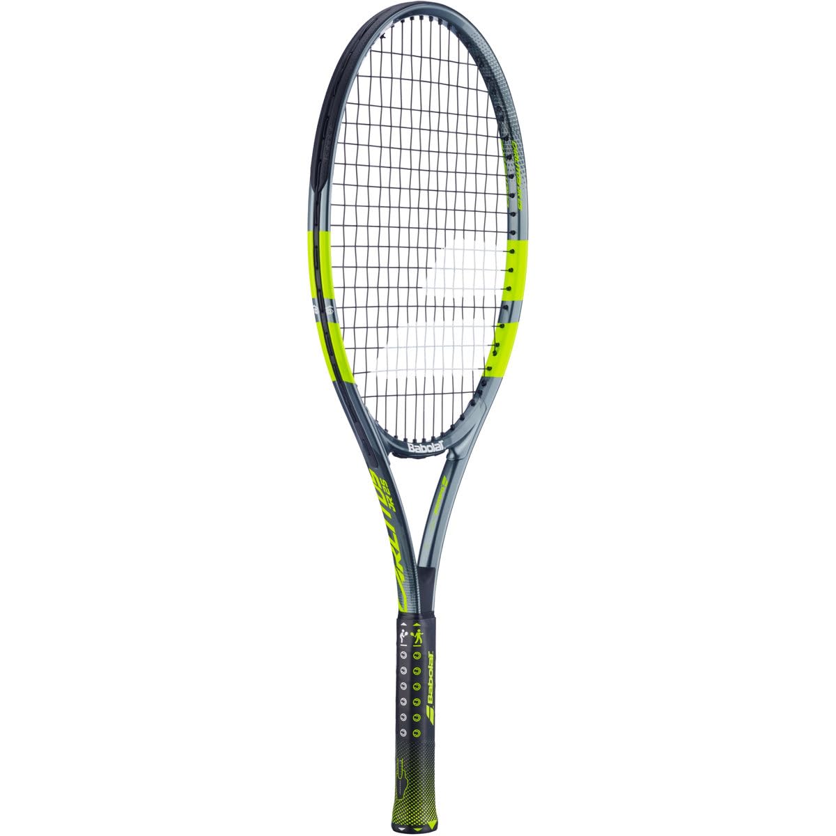 Babolat Carlitos stringbed and head showcasing 100 sq in sweet spot for forgiving shots