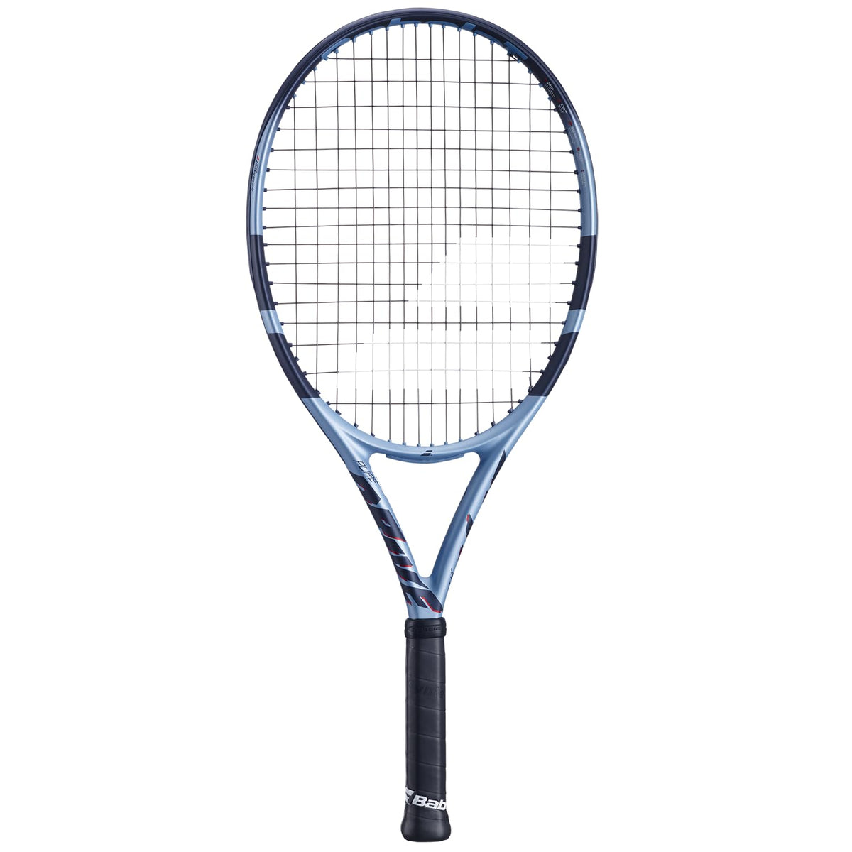 Babolat Pure Drive Junior front view showing frame and color, offers powerful play