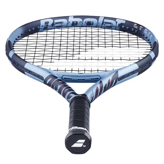 Babolat Pure Drive Junior held in hand to show 25 inch scale and maneuverability