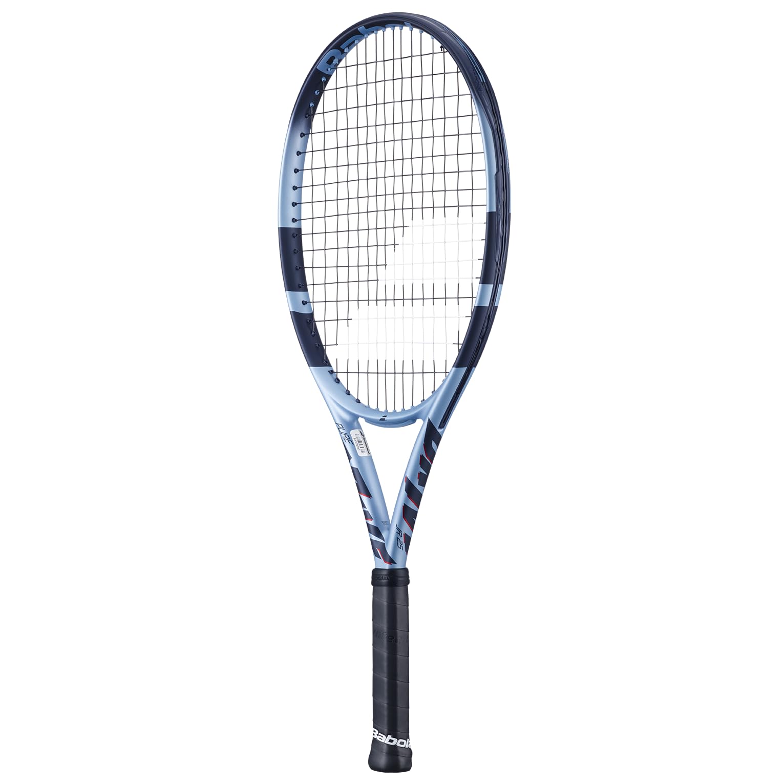 Babolat Pure Drive Junior throat detail with flax patches for reduced vibration