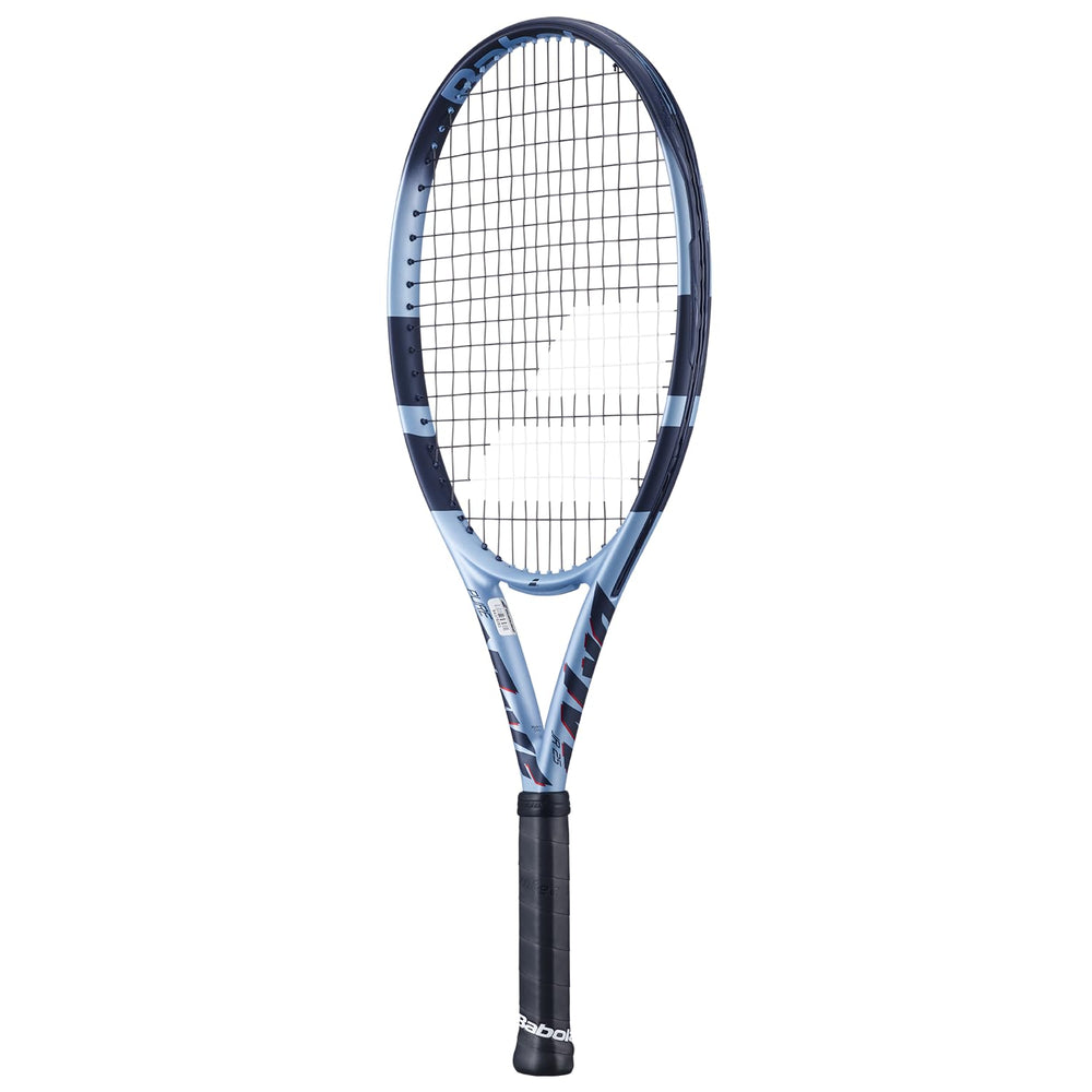 Babolat Pure Drive Junior throat detail with flax patches for reduced vibration