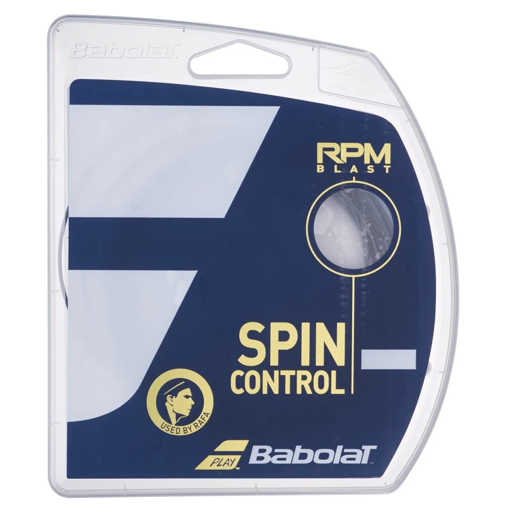 Babolat RPM Blast 17 front packaging showing reel and label for easy identification and durability