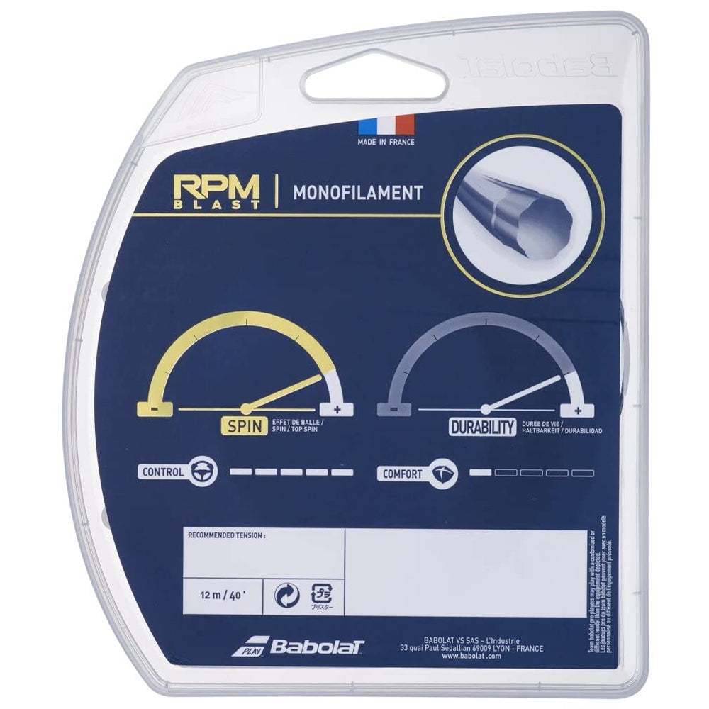Babolat RPM Blast 17 octagonal profile close-up revealing edges that increase ball bite for more spin
