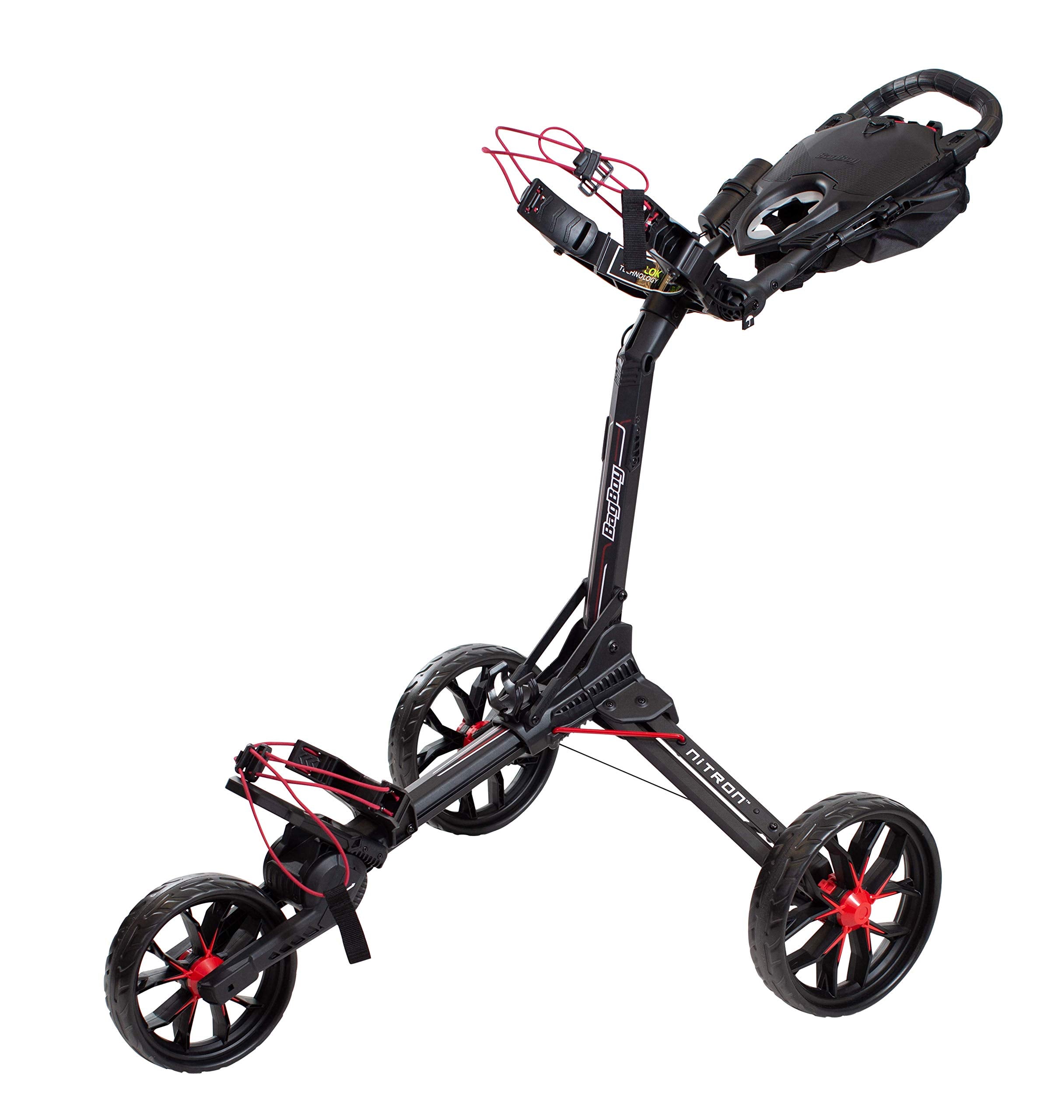 Bag Boy Nitron front view showing frame and bag attachment benefit fast setup