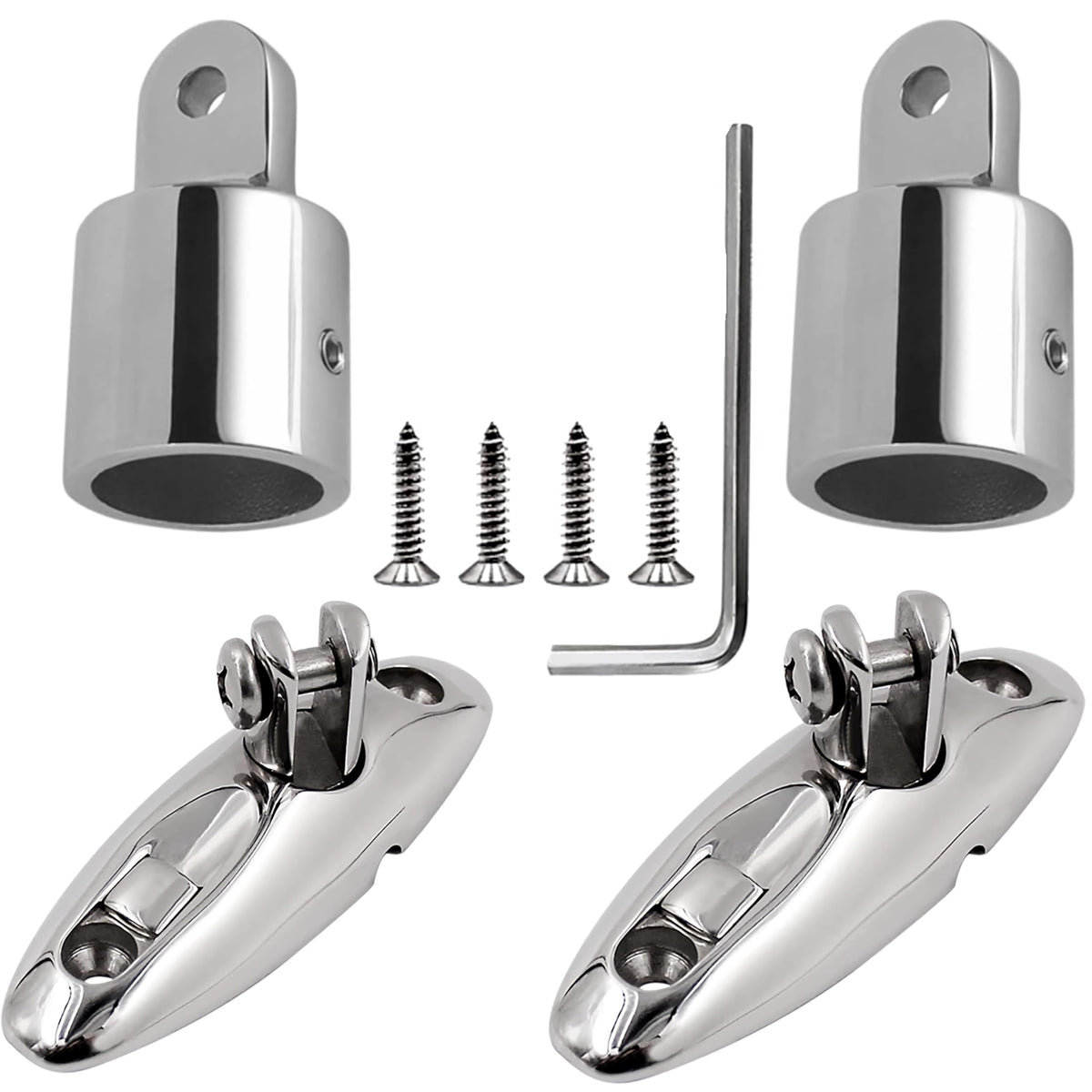Baieasy front view of hardware kit showing polished 316 stainless finish for durability