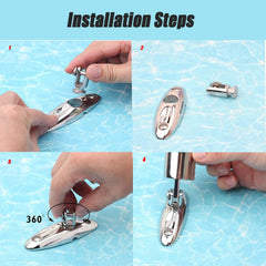 Baieasy swivel hinge side profile demonstrating quick release action for fast removal