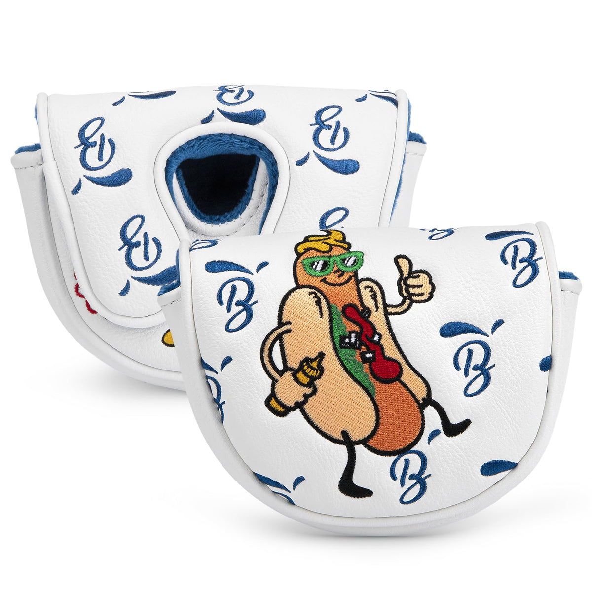 BAIRBRE front view embroidered putter cover showing style and protection