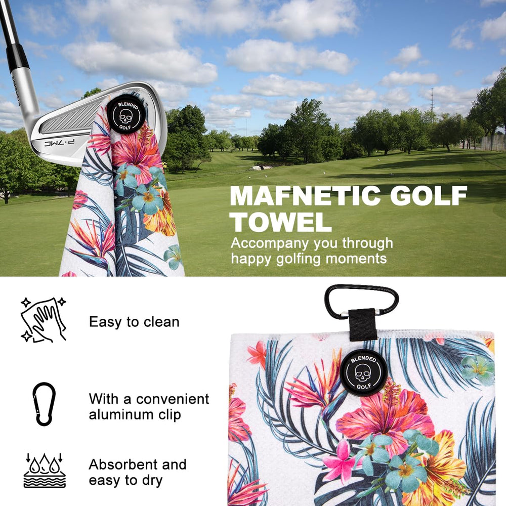 BAIRBRE magnet securing towel to a golf cart for hands-free convenience