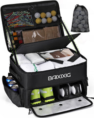 BAIXIXIG front view of organizer showing compartments and tidy storage benefit
