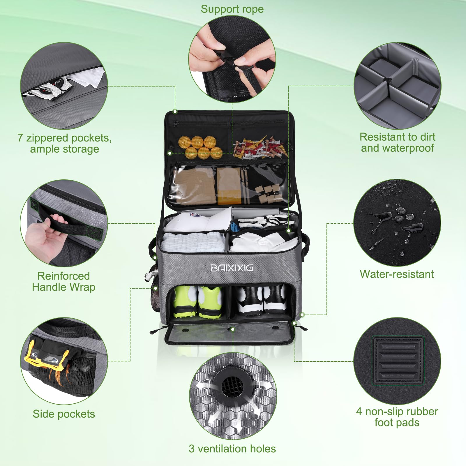 BAIXIXIG lower shoe compartment with two pairs, protected shoe storage benefit