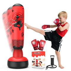 BaiYuan front view showing inflatable bag and included gloves for quick setup