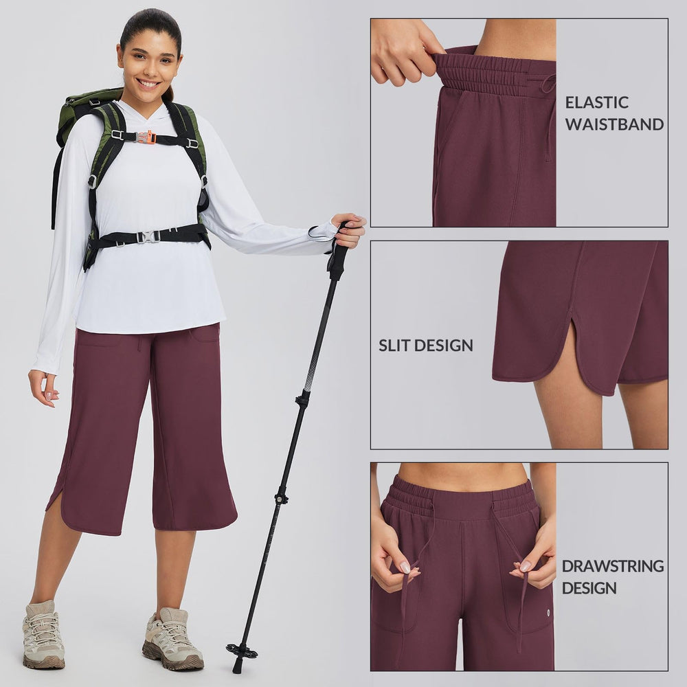 baleaf capri on model with hand for scale illustrating true-to-size fit