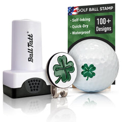 Ball Tatt front view of clover stamp showing clear branding and bold design benefit
