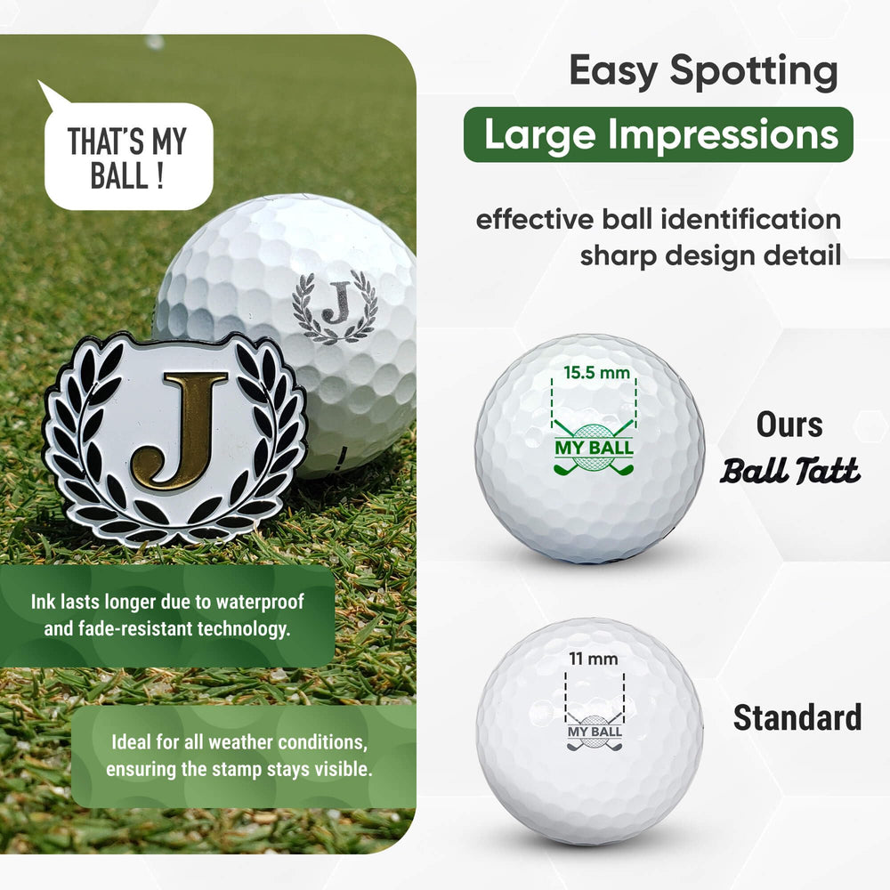 Ball Tatt stamping a golf ball demonstrating fast, no-mess use