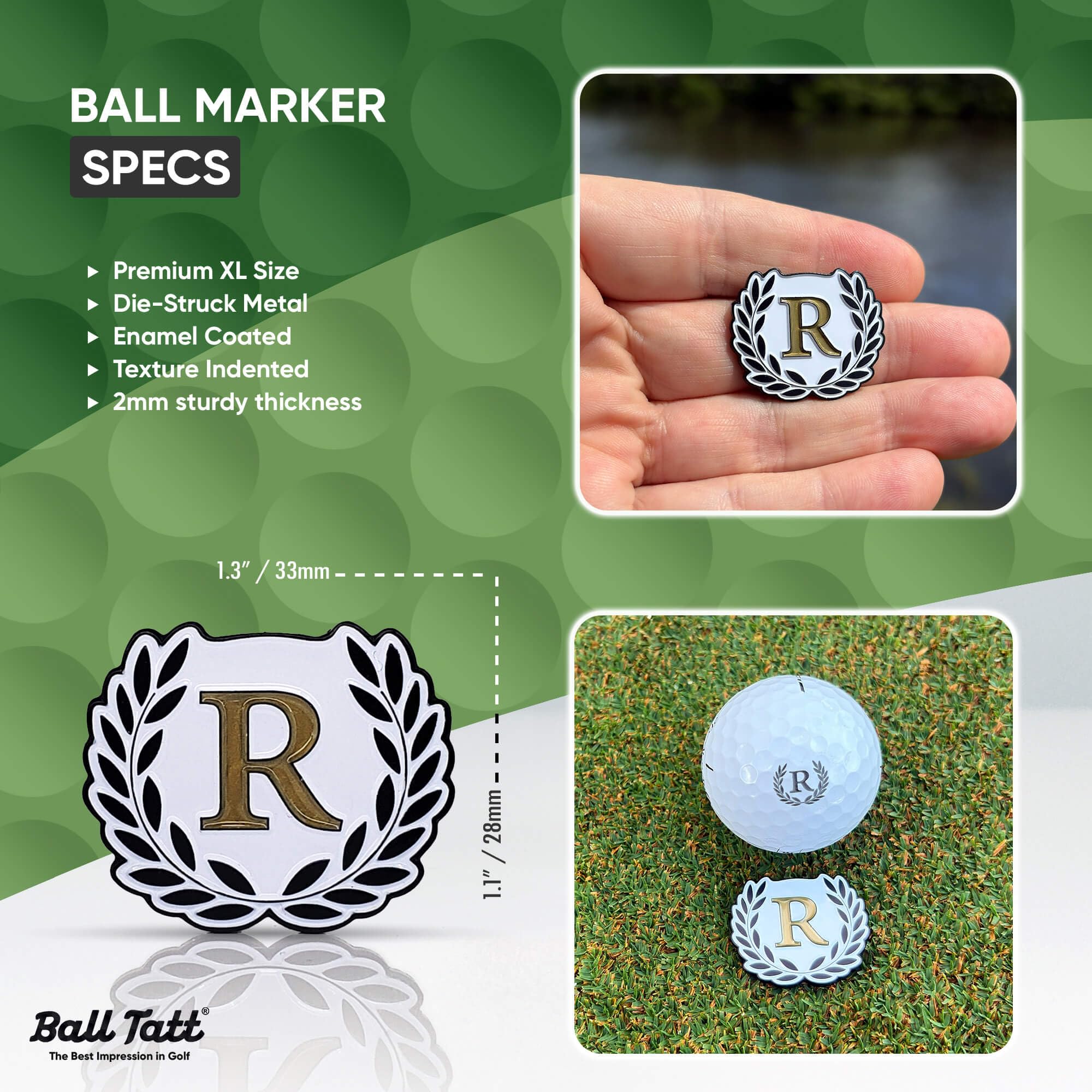 Ball Tatt marker laying flat with no ink leaks showing secure, mess-free design