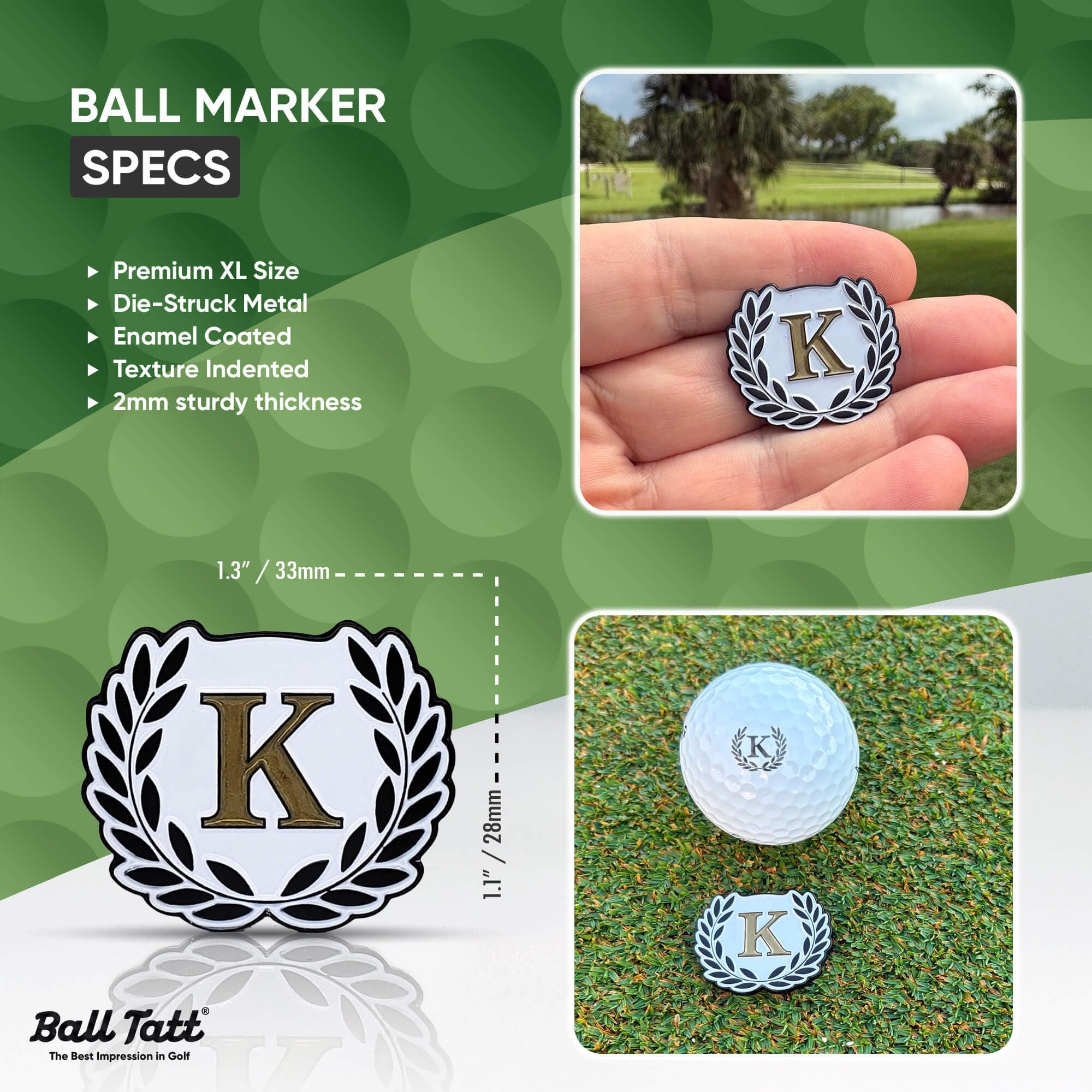 Ball Tatt next to a car key illustrating compact size and portability