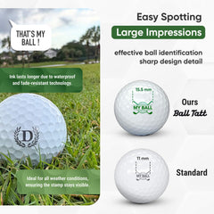 Ball Tatt stamping on golf ball demonstrating quick-dry permanent imprint