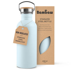 Bambaw Polar Blue front view showing sleek bottle and color for stylish hydration