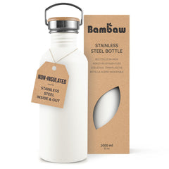 Bambaw Polar White front view showing sleek finish and 1L capacity benefit