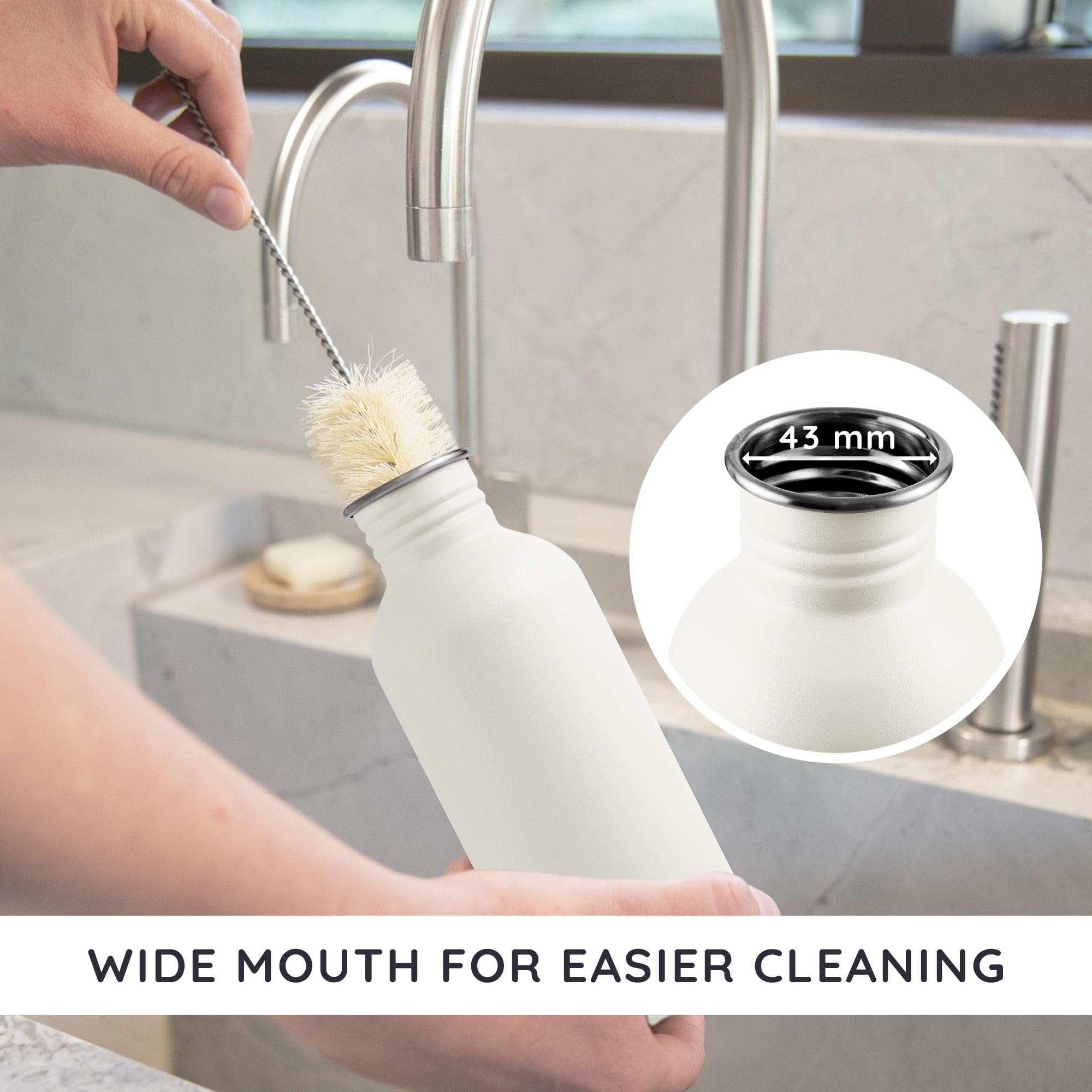 Bambaw Polar White held in hand to show 1L size and lightweight portability benefit