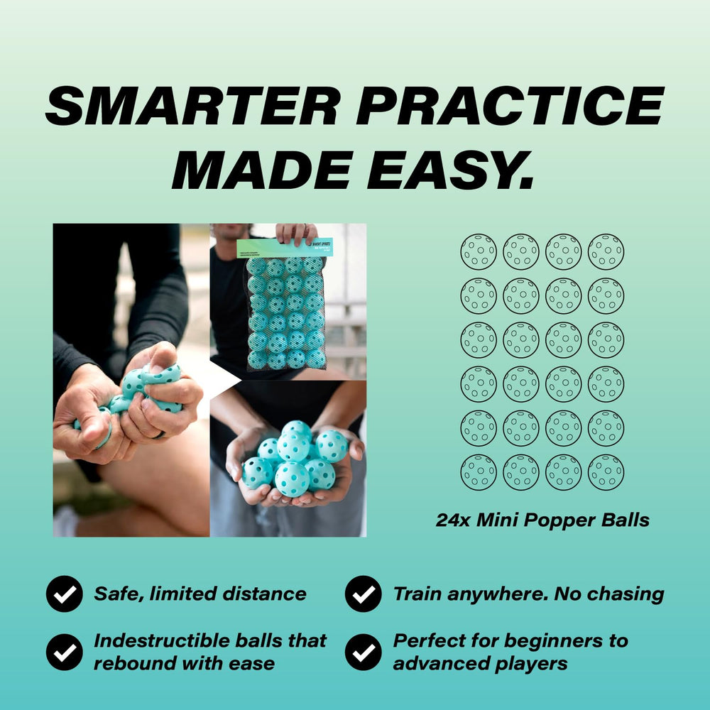 Bandit Sports mini popper balls in backyard practice scene encouraging focused drills