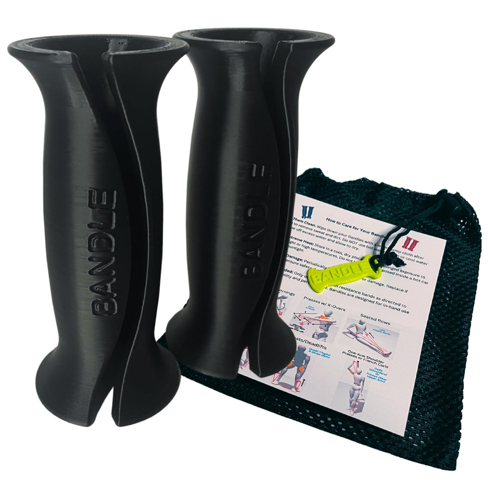 Bandle front view showing handles and secure ergonomic grip benefit