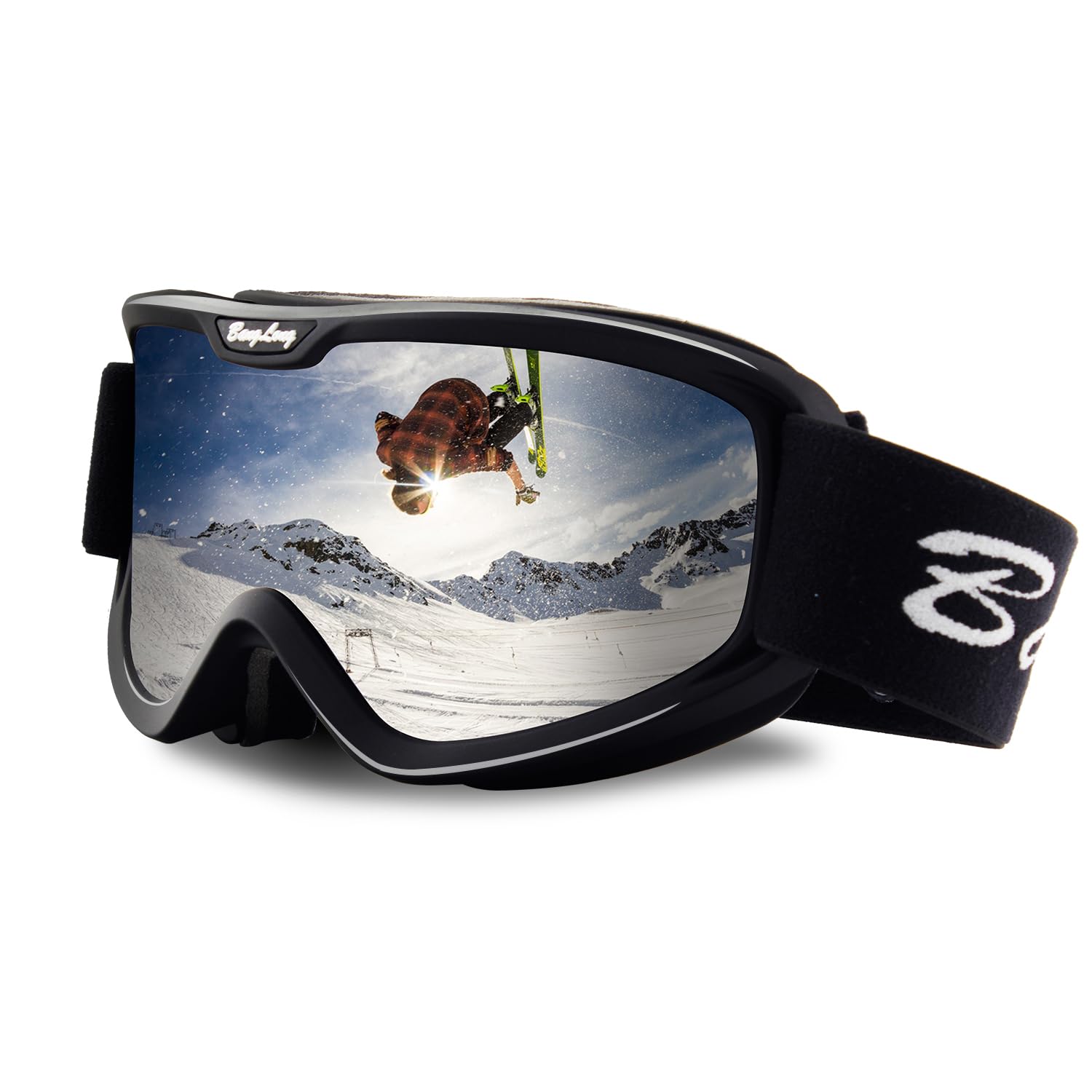 BangLong front view of black goggles showing shape and fit benefit
