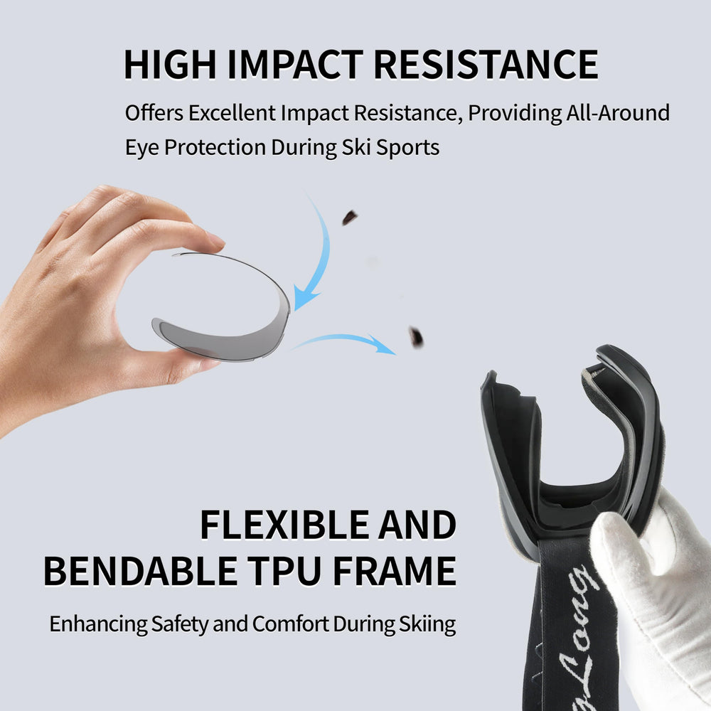 BangLong goggles next to gloves showing compact size and portability