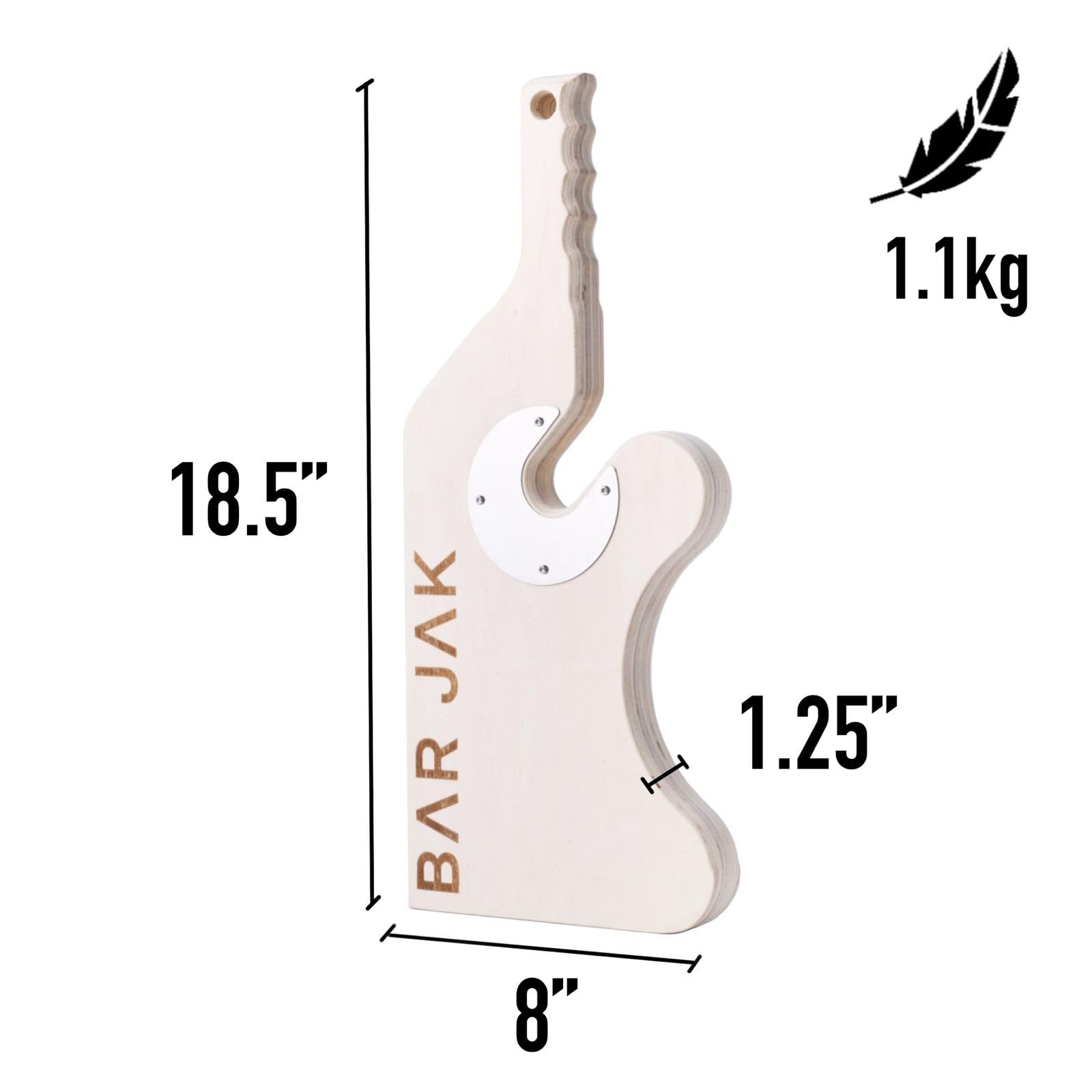 Bar Jak next to gym bag showing portability and lightweight 1.1 kg carry benefit