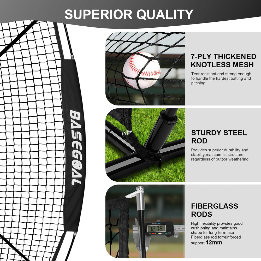 BaseGoal close-up of knotless polyester mesh demonstrating durable ball retention