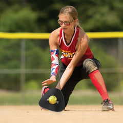 BaseGoal trainer in use by player practicing a ground ball for faster transfers