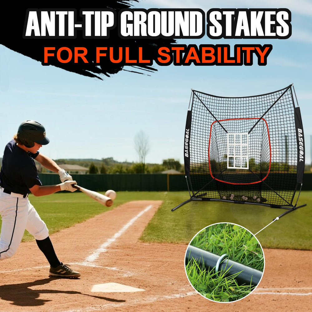 BaseGoal weighted base and steel stakes for outdoor stability and secure anchoring