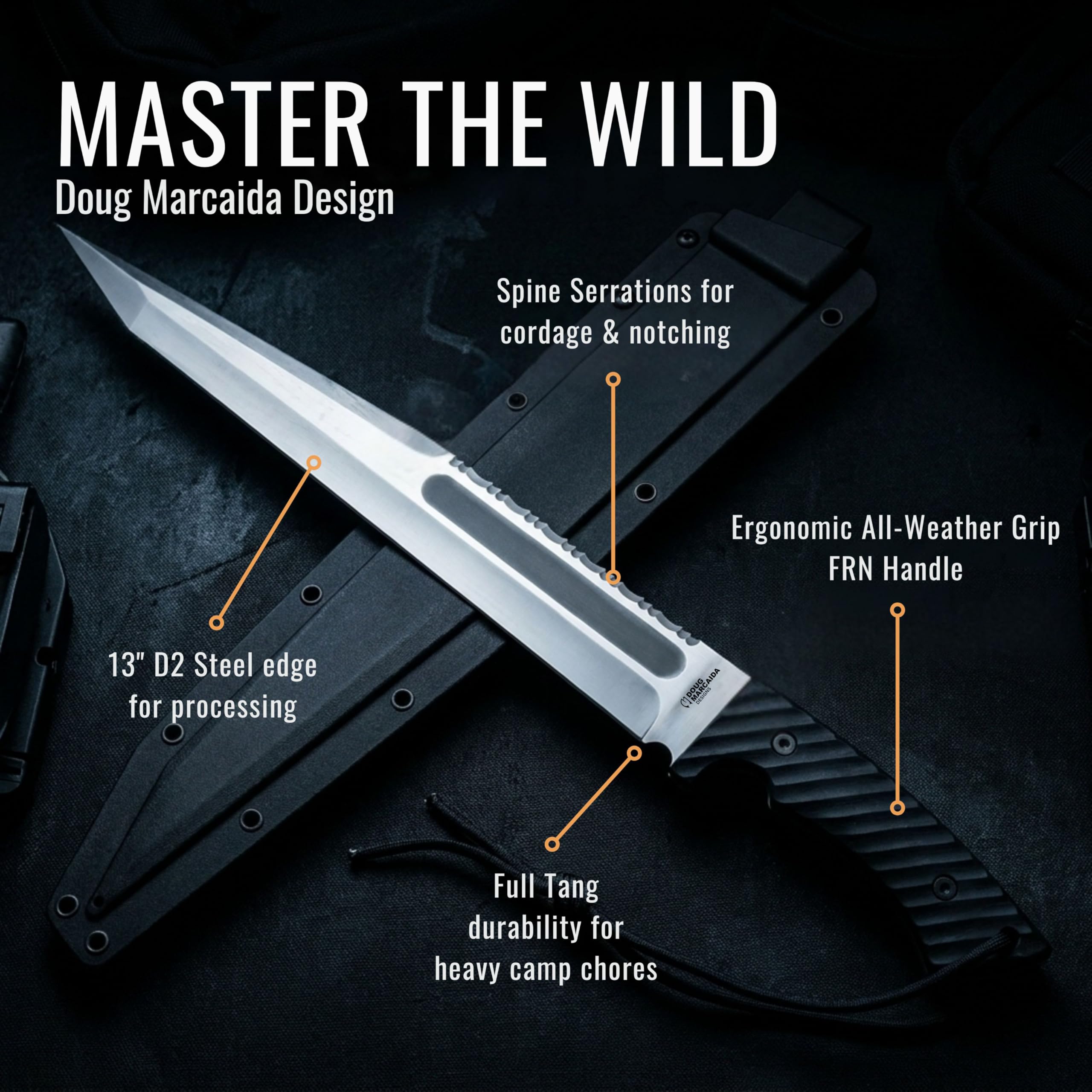 BATTLBOX BattlBolt blade edge detail showing D2 steel sharpness and durable edge