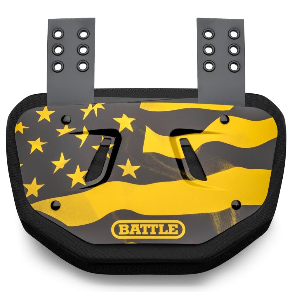 Battle back plate front view showing American flag design and clear protection