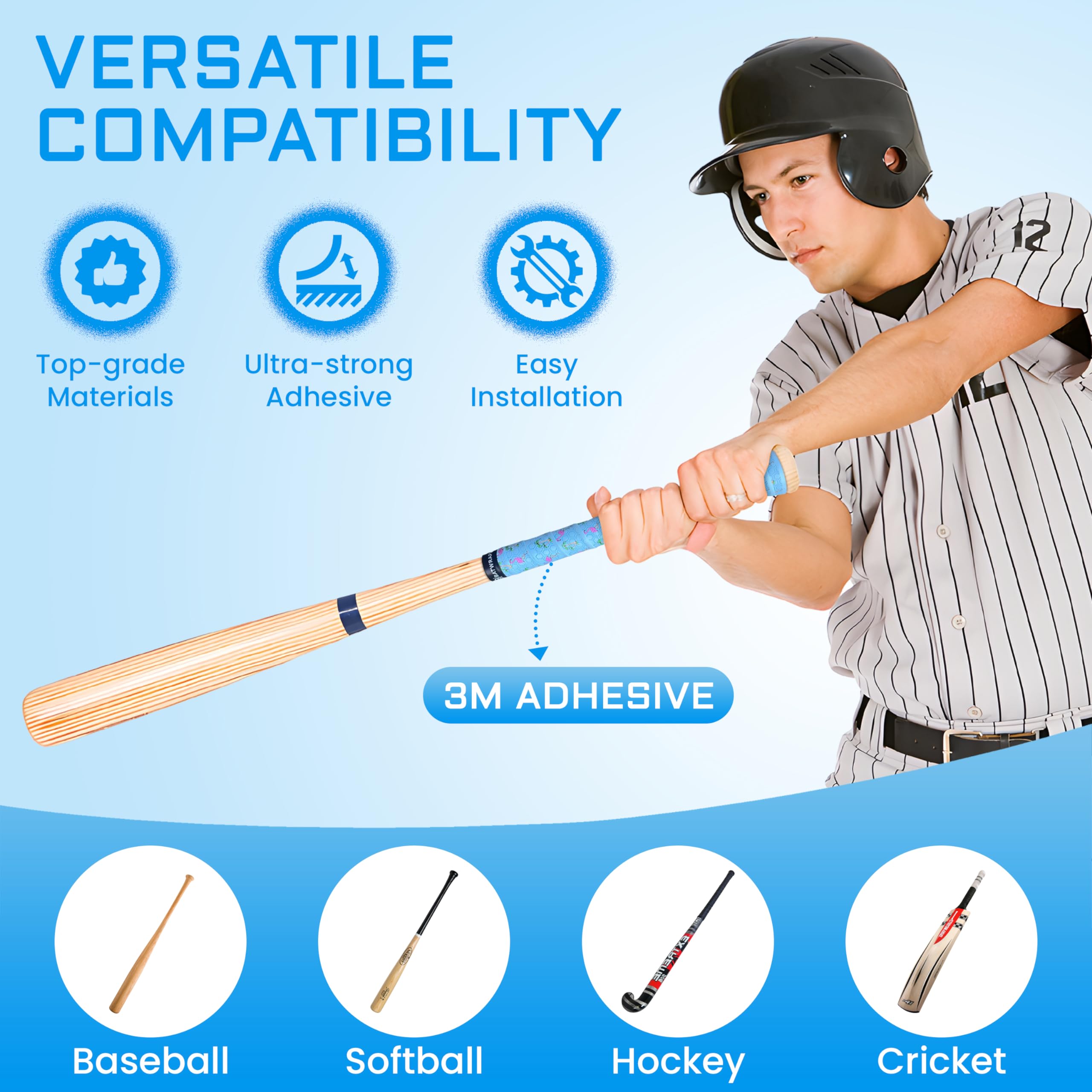 BatWrapz product label and features panel showing durability and material benefits