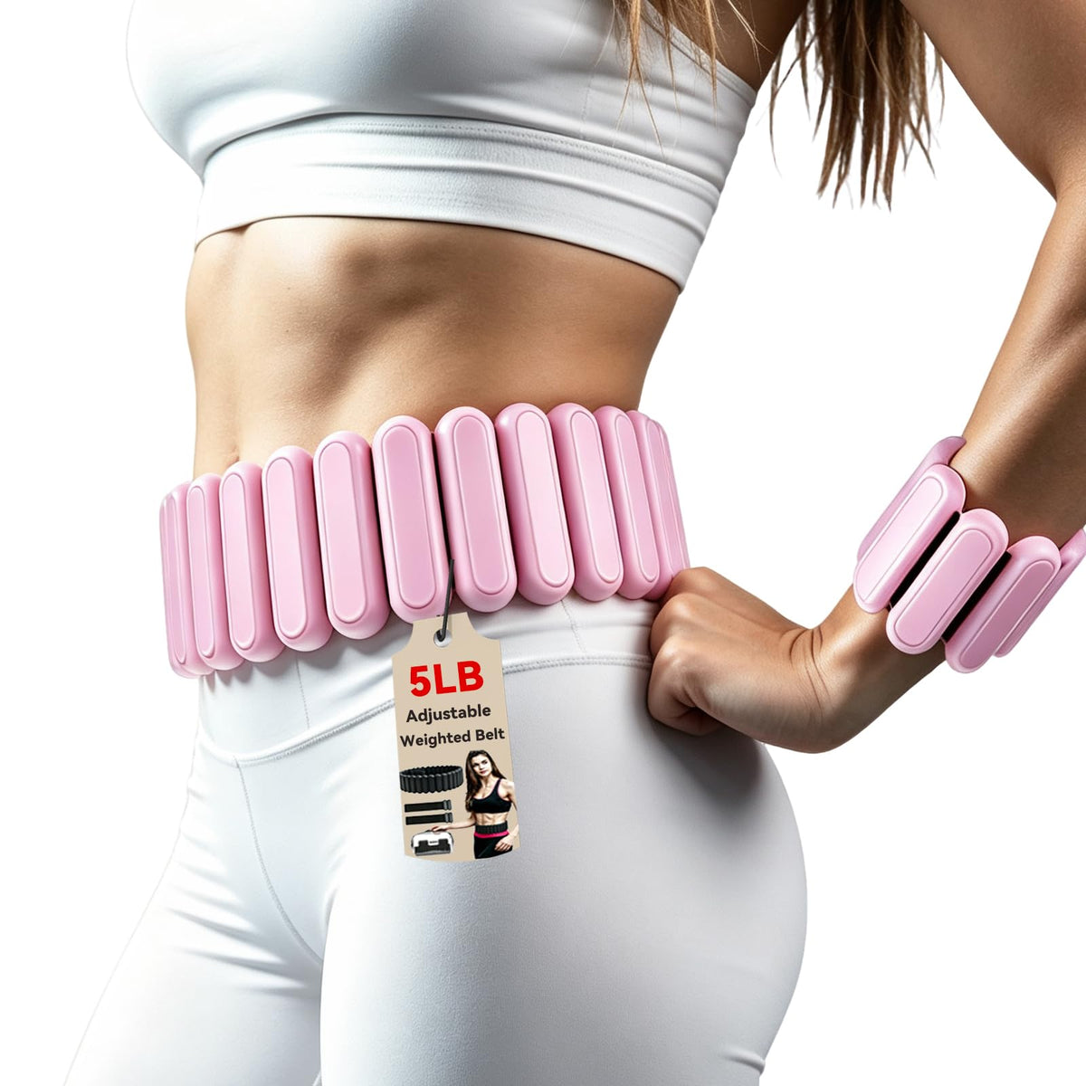 BBK front view of weighted belt showing buckle and fit for secure support