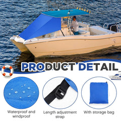BBTO installed on boat bow providing shaded seating and sun protection