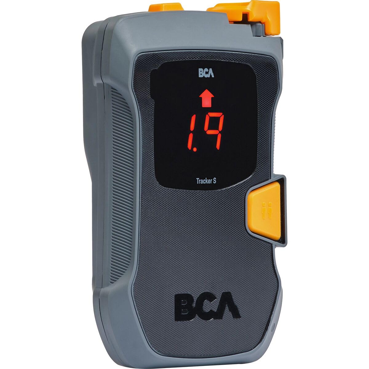 BCA Tracker S back view displaying battery compartment and durable casing benefit
