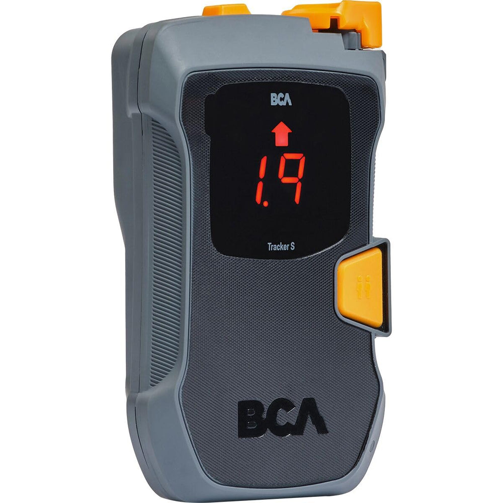 BCA Tracker S back view displaying battery compartment and durable casing benefit